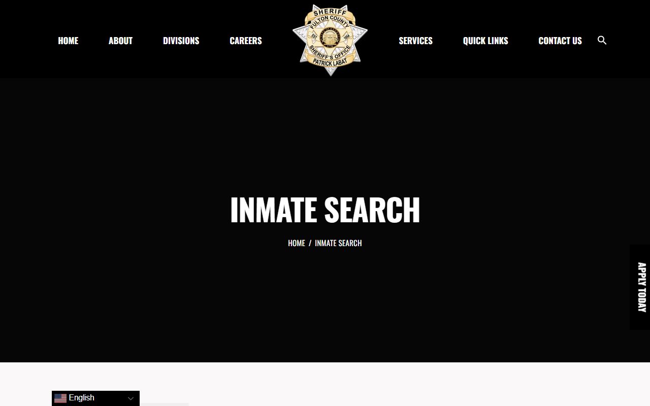 Fulton County inmate population search page