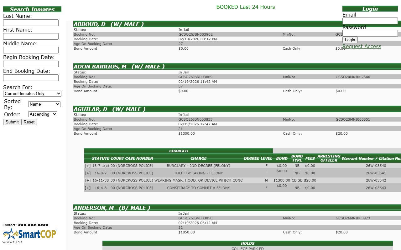 Gwinnett County Jail View inmate search portal for inmate population lookup
